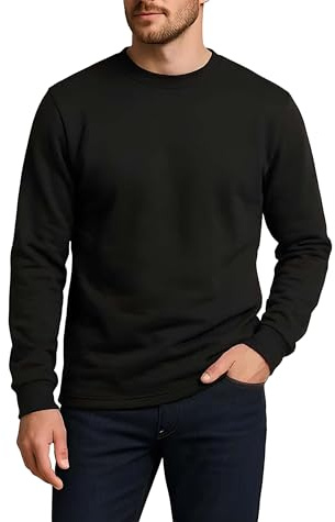 ROCK-IT Apparel Heavy Crewneck Sweater, Herren Longsleeve Pullover aus 300g Sweatstoff [S-5XL] robust und langlebiges Basic Sweatshirt