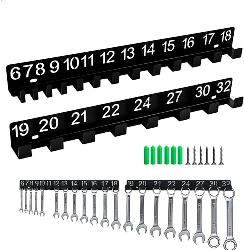 xyuayamz 2 Pièces Porte Outils Mural, Support Mural Pour Pinces, Support Tournevis avec Code Numérique, Rangement Outils Murale pour Garages, Ateliers et Établis, Métal, Noir