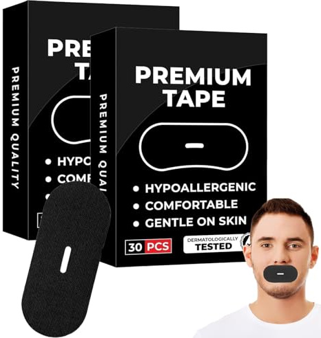 60 Stück Mouth Tape,Mundpflaster Schlafen,Mouth Tape For Sleeping | Mundpflaster,Anti Schnarch,Hautfreundliches,Schnarchen Verhindern(Schwarz)