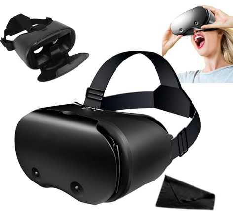 Ouitble VR-Brille, 3D-Anti-Blaulicht-Virtual-Reality-Brille, Verstellbarer Pupillenabstand 58–75 mm, für Smartphones 5–7 Zoll, Android, ABS, leicht, Reisen, Outdoor-Unterhaltun