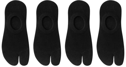 FIYIGO Chaussettes Invisibles Tabi pour Femmes, Coton Low Cut Orteil Fendu