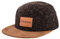 Blackskies® Obsidian 5-Panel Cap | Herren Damen Skater Basecap Wildleder Unisex Baseball Mütze Wolle Schirm - Schwarz-Braun