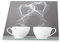 Herdabdeckplatte Abdeckung Ceranfeld Abdeckplatte Schneidebrett 1-Teilig 60x52 Kaffee Herzen Schwarz- Weiss Spritzschutz Glasplatte Ceranfeldabdeckung Herdschutz Sicherheitsglas Glasschneidebrett