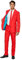 OFFSTREAM Herren Party Kostüm - 2 Stück Einfarbig Outfit für Halloween, Karneval, Fasching Party mit Jacke, Hose & Krawatte - Rot
