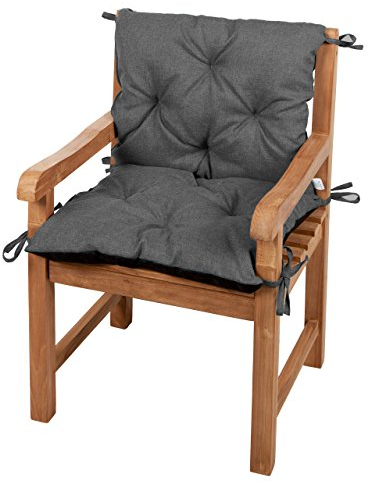 Gutekissen® Bankkissen, Sitzkissen, Rückenlehnen, Gartenkissen, Steppkissen, Doppelkissen, Sitzmöbel, Sitzbank-Kissen, Gartenschaukel, Gartenmöbel Law (50cmx50cmx50cm, Dunkelgrau)