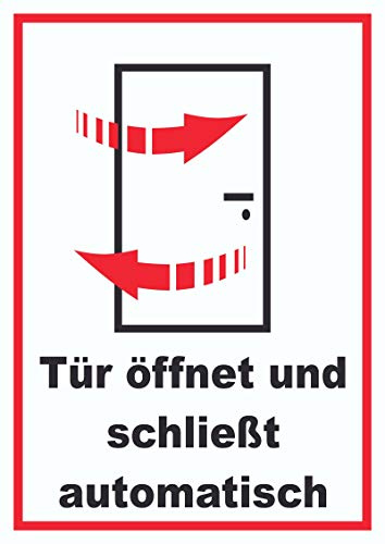 HB-Druck Tür öffnet und schließt automatisch Schild A5 (148x210mm)