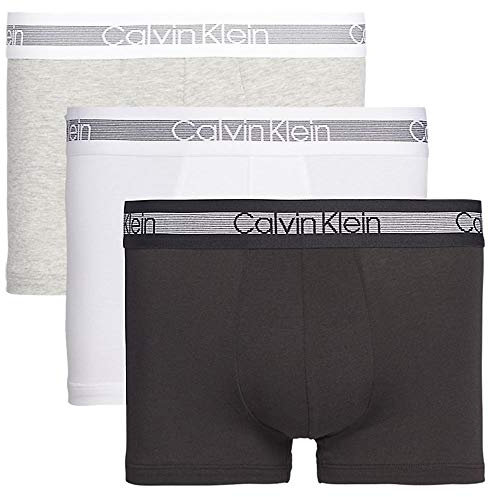 Calvin Klein Trunk 3Pk 000NB1799A, Uomo, Multicolore (Grey Heather/Black/White), S