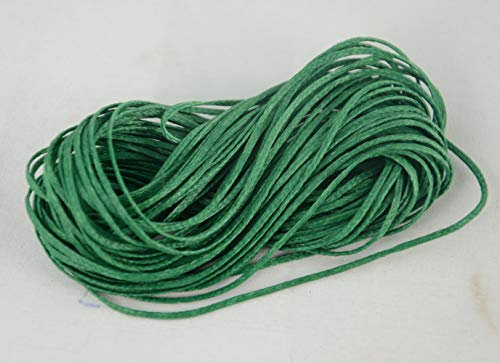 10m Coloured Wax Beading Cord For Jewellery Making - Bead Thread 1mm Bracelet Necklace String (Emerald Green)