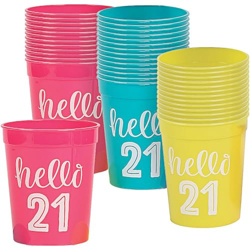 Oriental Trading 21st Birthday Plastic Shot Glasses 50-Pieces