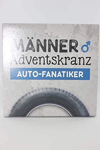 Gilde - 46698 - Adventskranz für Männer, Auto - Fanatiker, 4 Untersetzer und 4 Teelichter, 9,5cm x 9,5cm x 3,5cm