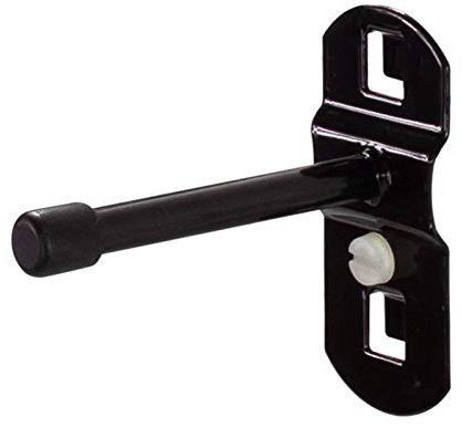 ADB Werkzeughalter Lochwand Haken Halter 25mm, 50mm, 100mm, 150mm mit geradem Hakenende, Länge:50 mm, Farbe (RAL):Tiefschwarz (RAL 9005)