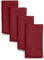 D'Moksha Homes Linen Dinner Napkins 18 x 18 Inch - 100% Pure Linen Red Napkins Set of 4 - Washable Red Cloth Napkins