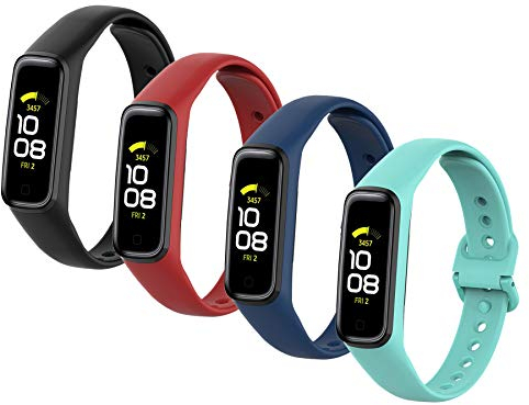 MIJOBS 4-teilige Armbands Kompatibel mit Samsung Galaxy Fit2 Silikonarmband Sportriemen Kompatibel mit Samsung Galaxy Fit2 Armband