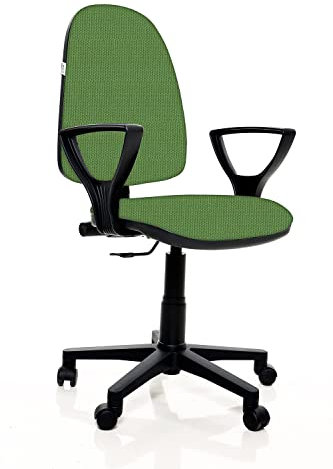 IDEALSEDIE DI GALIZIA MICHELE Sedia Da Ufficio Ergonomica,Contatto Permanente E Regolabile In Altezza Sedile E Schienale Imbottiti In Tessuto Finta Pelle, prodotto e certificato italiano (VERDE)