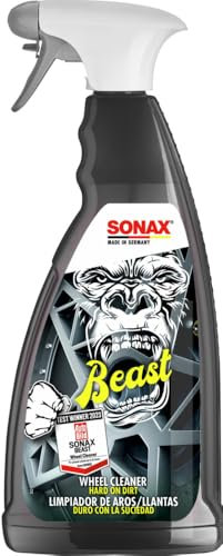 SONAX Beast Limpiador de Aros/Llantas (1 litro) - Potente Limpiador de Llantas para Suciedad Especialmente persistente | N.° 04333000-544