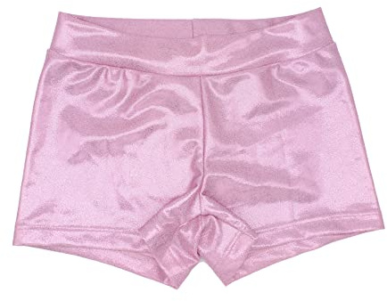 Dtone Pantalones cortos de danza para gimnasia, atletismo, con purpurina, pantalones cortos, Rosa., 11-12 Años