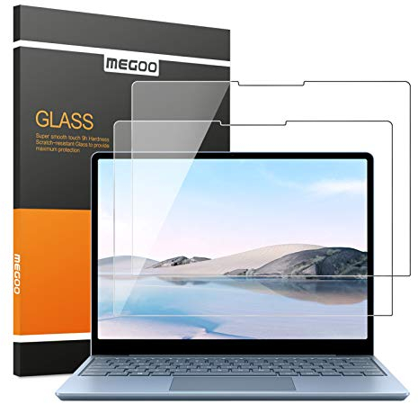 MEGOO[2 pack Glass Screen Protector for Surface Laptop Go 3/2/1 12.4 2023 Released, 9H Hardness/Ultra Clear Tempered Glass(Model 2013/1943)