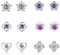 GUROTD 6 Pairs Sterling Silver Stud Earrings - Tiny Flower Heart Butterfly Designs, Hypoallergenic Cubic Zirconia Diamond Cartilage Earrings Set