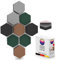 PolySound ECO Akustikpaneele selbstklebend - 9er Set 3D-Schaumstoff (3-10 cm), Hohe Schalldämmung (αw 0,9), Rückstandslos Ablösbar, Smoky Safari