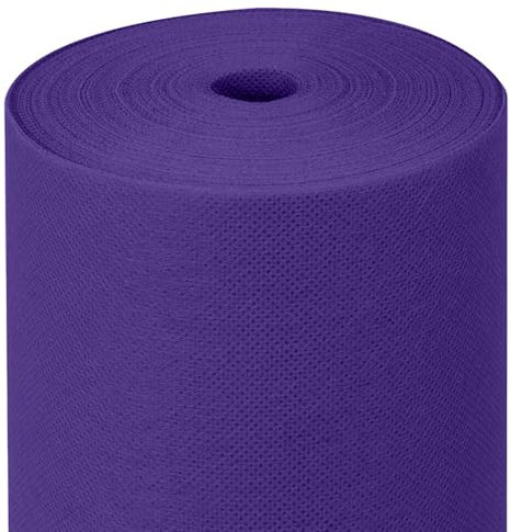 MAXI PRODUCTS Rouleau de nappe TNT pré-découpée à 40 cm - 1,2 x 48 m - Violet - Tissu non tissé Spunbond (TNT) - Jetable avec effet tissu - Résistant aux liquides - Traiteur - Imperméable