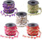 Swpeet 5 Rollen 5 Farben Burlap Leaf Ribbon Set, 5mm 33 Feet Natural Jute Twine mit künstlichen Vine Leaves Ribbon für Hochzeit Haus Garten Dschungel Party Dekorationen