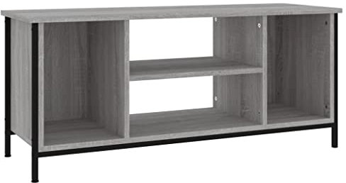 vidaXL Meuble TV, Armoire Basse avec Compartiments, Meuble Télévision, Armoire de Rangement Salon Salle de Séjour, Industriel, Sonoma Gris Bois d'Ingénierie
