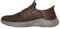 Skechers Garner Newick, Sin Cordones Hombre, Dark Brown Textile Synthetic, 42 EU