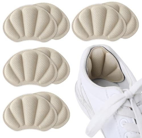 Molain 4 Paar Fersenkissen-Einsätze, selbstklebende Fersenkissen, Schuhpolster für zu große lose Schuhe, Anti-Rutsch- und Anti-Blasen-Protektoren, Fußpflege
