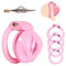 BDSMYOU Peniskäfig,Keuschheitskäfig Herren,Rosa Fufu Clip Chastity Nachahmung Frauen Vagina,mit 4 Arc Penisring Cockring,Chastity Cage Male,Keuschheitsgürtel für Herren,Penis Cage Penis Käfig (S)