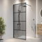 Badplaats B.V. Paroi de Douche Essos - 50 x 200 cm - Verre teinté Noir - 8 mm - Verre de sécurité