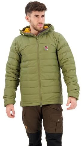 Fjällräven Herren Expedition Pack Down Hoodie Jacke, Green/Mustard Yellow, M