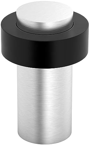 Premium Edelstahl Türstopper für Haustüren, für Eingangstüren, Edelstahl AISI 304, Türpuffer, Wandschutz, Türstopper Boden, Wand-Stopper, Gummi-Puffer