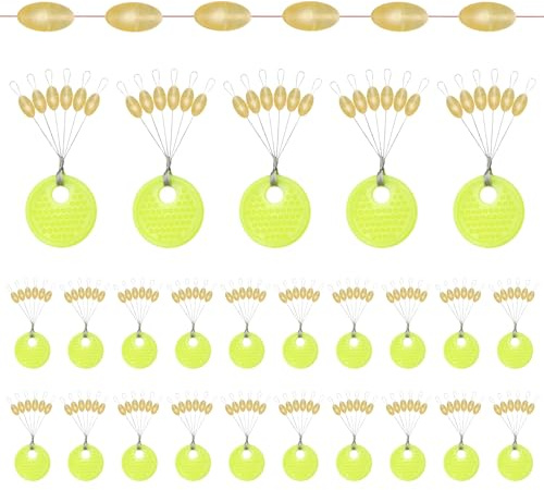 XoeLLe 150 Stück Angeln Bobber Stopper, Gummistopper Angeln 6 in 1 Gummiperlen Schnurstopper Angelposen Angeln Forellen Stopper Sinker Stops Oval Posenstopper Posen Angeln Angelzubehör