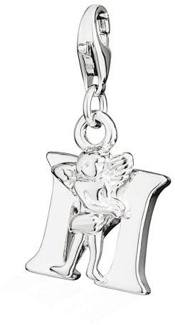 NKlaus Charm Anhänger Buchstabe Alphabet für Armband 925 Silber antik versilbert Alphabet-Anhänger für Armbänder oder Halsketten