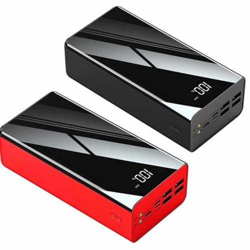 Laptop Power Bank/Outdoor long-life large-capacity mobile power bank 100000 mAh four-port output digital display power bank(50000Mah /black+red)
