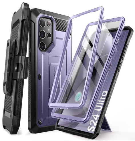 SUPCASE Unicorn Beetle Pro Coque pour Samsung Galaxy S24 Ultra 5G (2024), [Cadre Avant supplémentaire] Coque intégrale Double Couche Robuste avec Clip Ceinture et béquille avec Protecteur d'écran