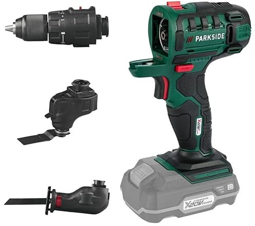 Parkside 3in1 Multi Function Combi Tool, Drill Sabre Saw Sander, 20V Come with Battery and Charger