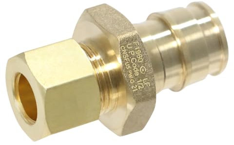 2 Stück XFITTING Pex A, 1/2 Zoll x 5/8 OD gerade, Pex A, Erweiterung OD gerader Übergangs-Adapter, 201-4-2=2XX