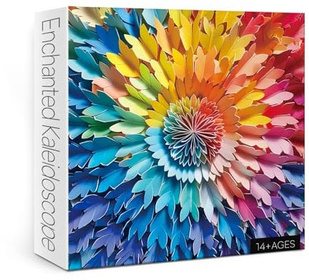 Gradient Color Puzzle for Adults 1000 Pieces, Rainbow Mandala Jigsaw Puzzles, Colorful Papercut Art Puzzle