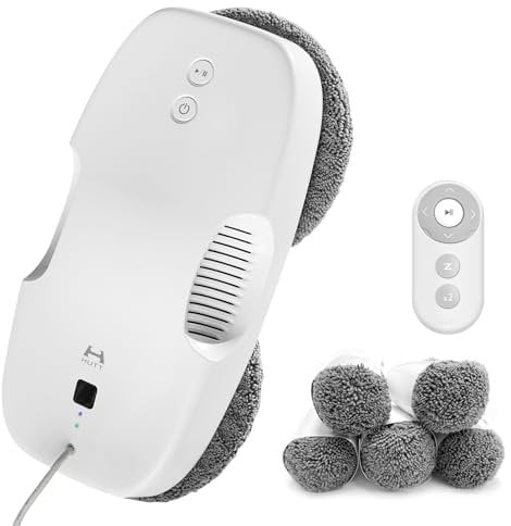 HUTT DDC55 Robot Lavavetri Finestre 3800Pa, Robot Lava Vetri Elettrico con Telecomando, per Grandi Finestre Interne/Esterne, Crema