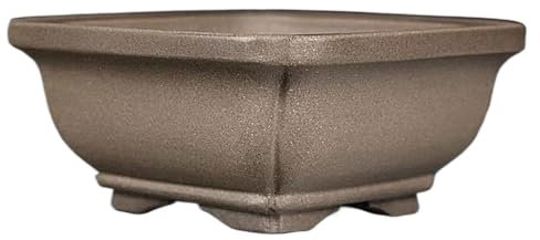 LUZZILE Macetas de Barro para Plantas Jardinera de Arcilla Morada de 4,5 Pulgadas Jardinera Cuadrada Hecha a Mano Jardinera de Arcilla for Plantas Verdes Macetas para Plantas