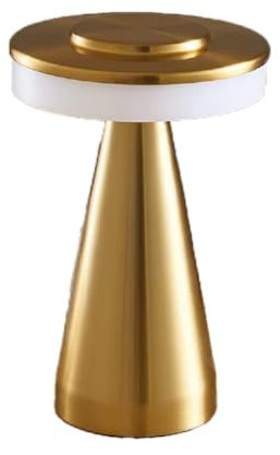Luxus europe - Tischlampe Touch - Nina - Gold - H21 x Ø9 - Terrassenlampe - Schreibtischlampe - LED - Wiederaufladbar - Dimmbar - Kabellos - Batteriebetrieben - Tischlampe für innen und außen