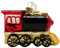 Knüllermarkt Christbaumschmuck Glas Lokomotive Rot Gold, 10 cm, Weihnachtsbaumschmuck, Weihnachtsdekoration, Baumschmuck Weihnachten