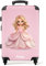 NoBoringSuitcases.com Valise Enfant, Grande Valise, Valise Enfant Fille, Valise Enfant Roulette, Serrure TSA, Suitcase, Valise Fille, Valise Grande Taille (67cm - 72L) (Princesse Blonde - Rose)