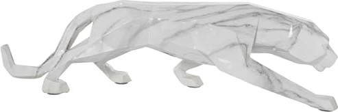 FIGURA RESINA PANTERA ORIGAMIACABADO MÁRMOL 48X11X13CM