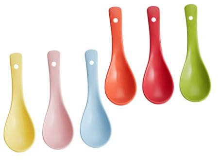 ABOOFAN 6pcs Ceramic Spoon of Multipurpose Kitchen Soup Spoons Rice Eating Ceramic Tablespoon Porridge Kitchen Accessories Serving Tools