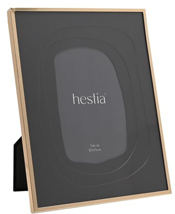 Hestia - Gold & Black Aluminium Photo Frame Layered Mount - 4 x 6 - Self Standing Photo Frame With Easel Back - Contemporary Homeware & Gifting - H: 23cm x W: 18. (Gold & Black)