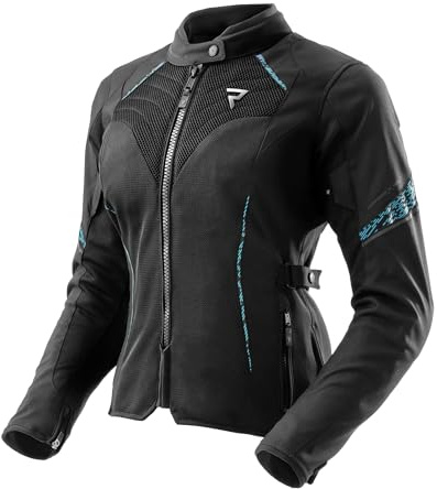 REBELHORN Jax Lady Motorradjacke Damen | Textil | Ellbogen, Schulter und Rückenprotektor Stufe 2 | Abnehmbar Humax Membran | Große Mesh Belüftungspaneele | Größen bis 10XL