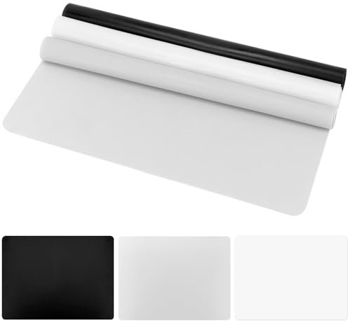QWORK® 3 Stück Silikonmatte, 40x30 cm Hitzebeständige Silikonmatten für Arbeitsflächen, Bastel Zubehör, Schwarz, Grau, Weiße