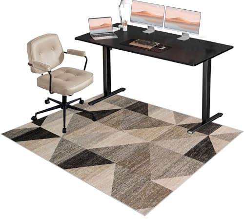 Tappetino antiscivolo ad alta densità per sedie da gioco e ufficio, 130 x 150 cm, tappeto protettivo per pavimento, tappeto resistente, per sedie da computer e scrivania, base in moquette resistente